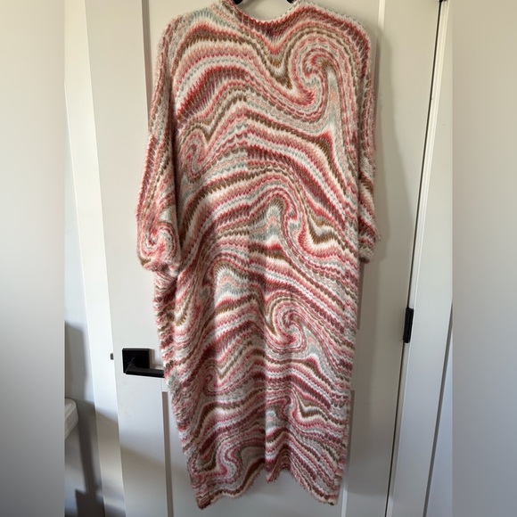 Free People Fuzzy White and Pink Knit Sweater - Picture 3 of 5